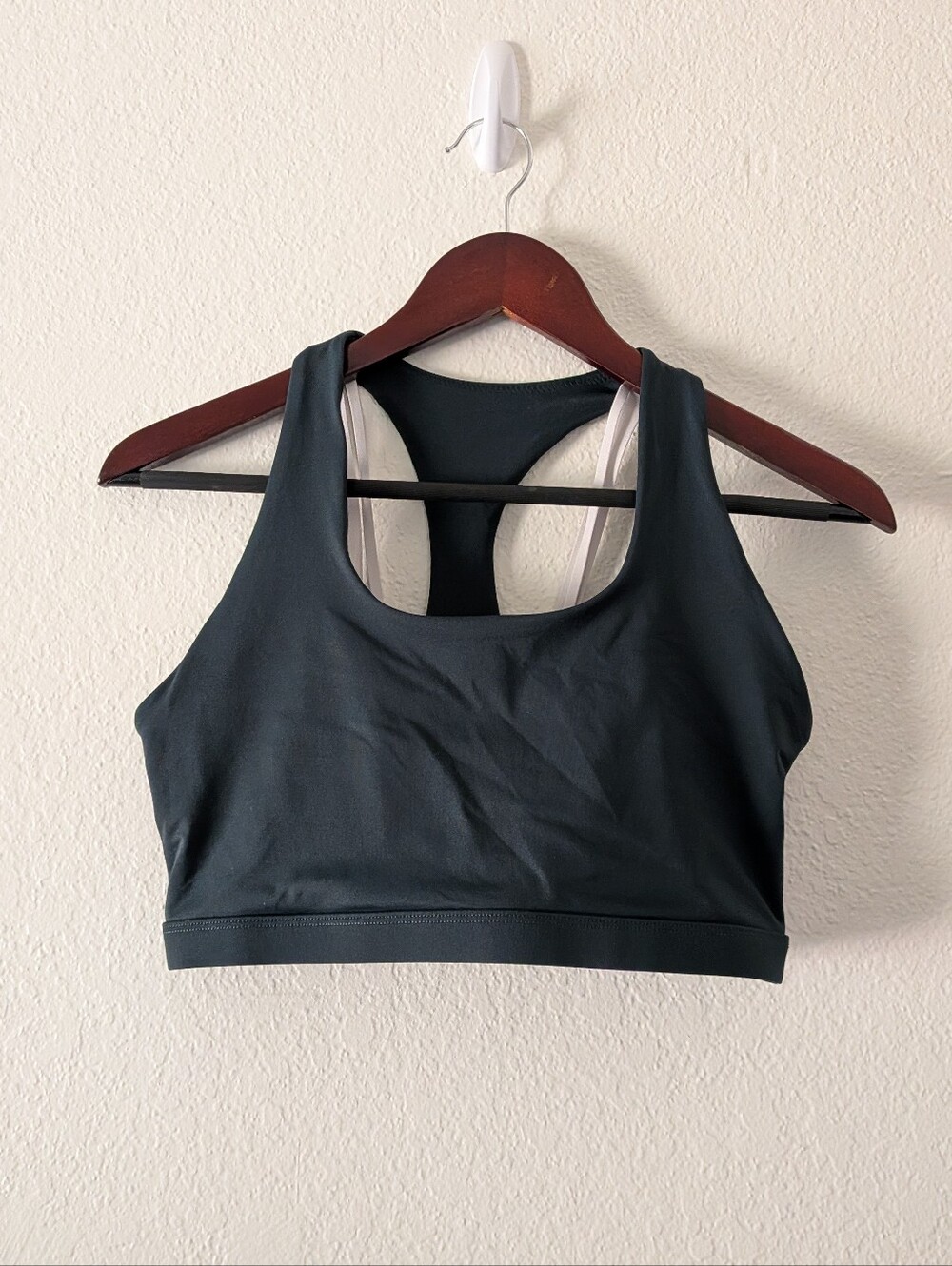 Fabletics Kessler Boost Medium Impact Sports Bra Strappy Forest Green White L